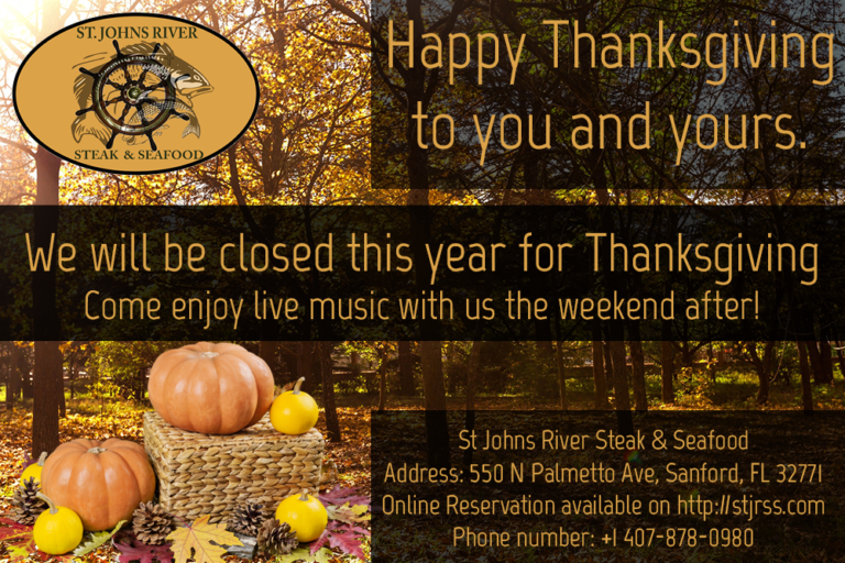 thanksgiving St Johns River Steak & Seafood