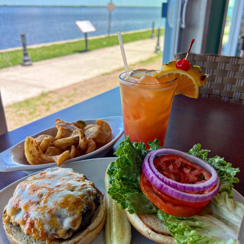 Drink, Fries, Burger on the Table at STJRSS